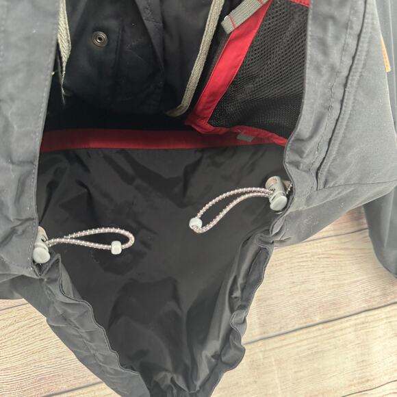 Eddie Bauer WeatherEdge Fleece Lined Rain Jacket Mens M Black Removeable Hood - Picture 7 of 16